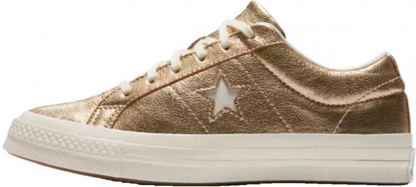 converse one star heavy metallic leather low top